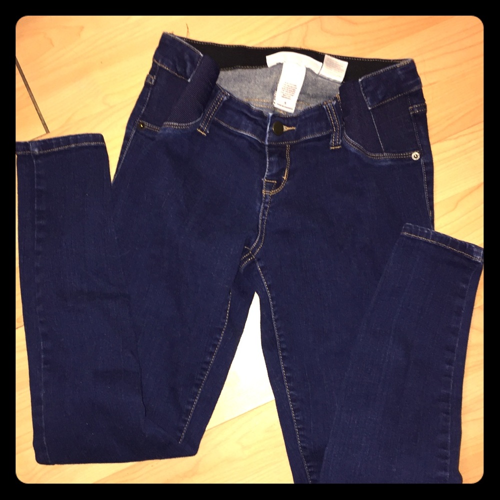 Dark side panel maternity jeans